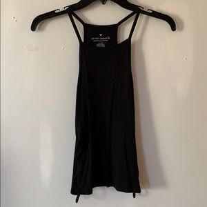 Black tank top with lace-up sides